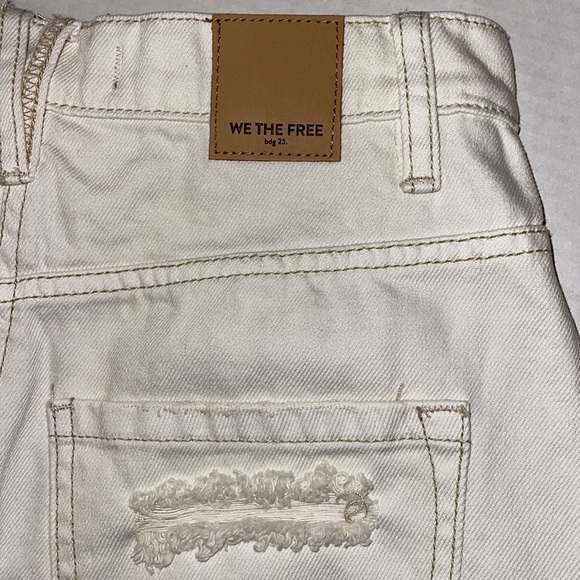 We the Free by Free People White Raw Hem Mid Rise Jean Mini Skirt - Picture 6 of 14